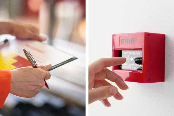 Fire risk assessment in a commercial building